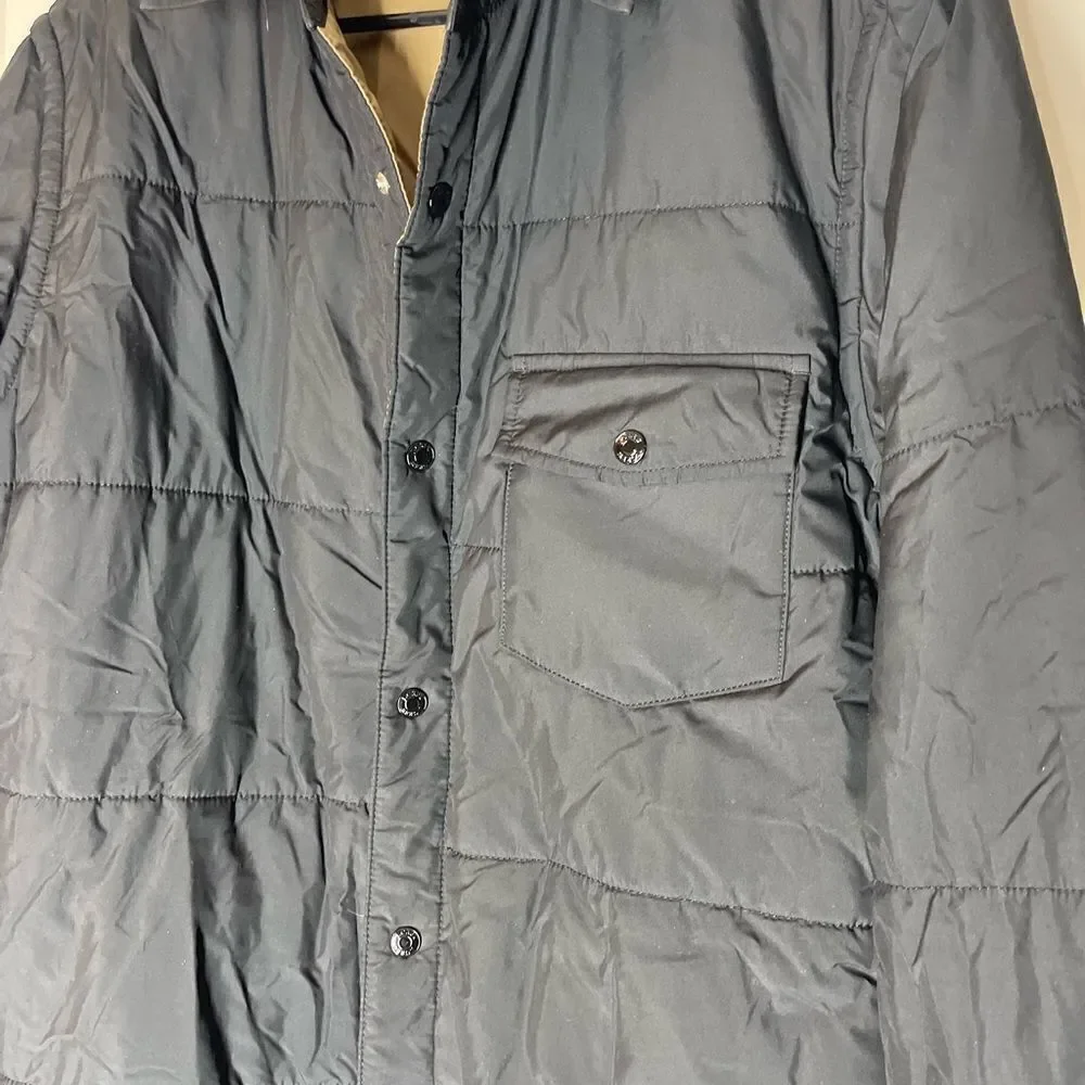 J. Crew black quilted jacket coat, size medium‎